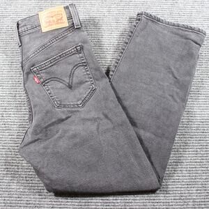 Levi’s Ribcage Straight Ankle Jeans Women’s 26 Button Fly Washed Black